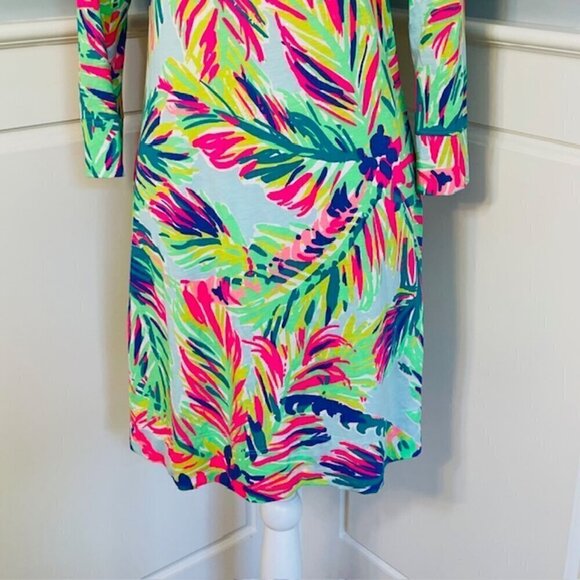Lilly Pulitzer Marlowe Boat Neck Shift Pima Cotton Dress Green Multi XS - Picture 4 of 11